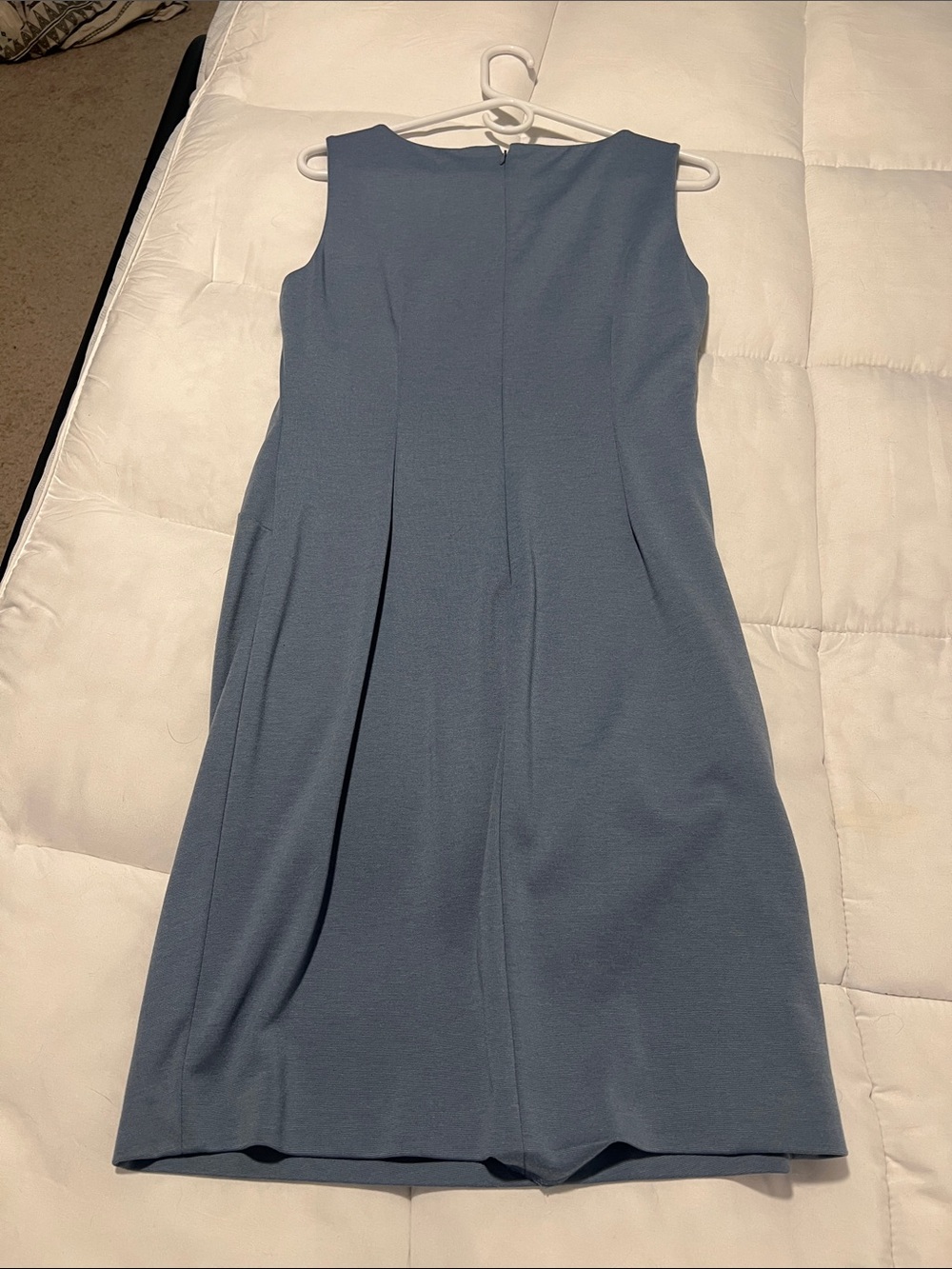 Ivanka Trump Blue Ruched Sheath Dress Side Zip Size 8 - Picture 2 of 3